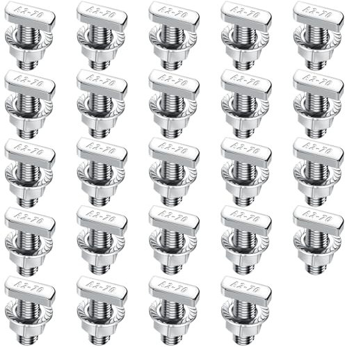 Hammerkopfschrauben M10x25 Edelstahl A2-70,24 Stück Hammerkopfschraube mit Sperrzahnmuttern Flanschmuttern Stockschrauben M10 für PV Solar Montageschienen Gewächshaus und Photovoltaik