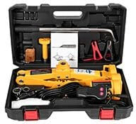 JOXLOVER 3 Tonnen Elektro-Wagenheber-Hebeset DC 12V Auto-Scheren-Wagenheber-Kit + Schlagschrauber + Luftpumpe SUV-Auto-Auto-Reparaturwerkzeuge Hydraulisches Werkzeug(Color:Jack Pump Wrench G)