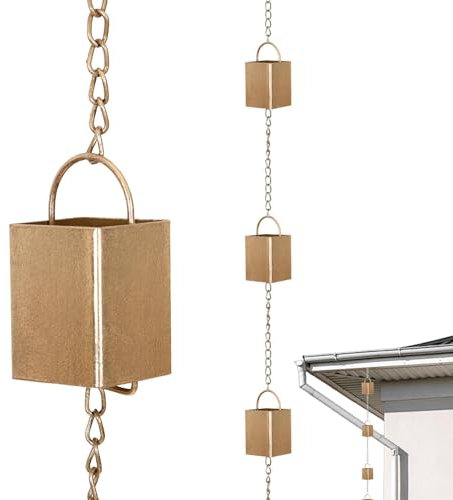 Metall Dachrinnenkette - Fallrohr Regenspiel, beschichtete Regenkette | Regenketten Direct 2,6 m Kette, Dachrinne Fallrohr Regenfänger, beschichtete Dachrinne Fallrohrkette für Dachrinnen, Metall