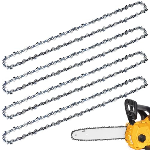 Gogostern 4 paquetes 14'' cadena de motosierra 3/8LP 52 eslabones 0.043 con 26 cabezas de cuchillo ángulo recto, diseño amortiguado reduce el rebote de corte, para Makita, Bosch, Einhell, Dolmar