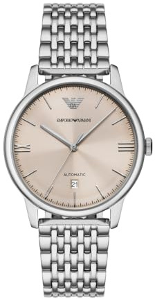 Emporio Armani Watch for Men, Quartz Movement and 42mm Case Size with Stainless Steel, Leather or Silicone Strap