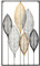 Well Home - Cuadro Decoración de pared Hojas en metal 37x65cm - Toque Natural y Moderno para la Decoración del Hogar
