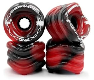 Shark Wheel 72mm 78a Longboard Cruising Wheels, DNA Formula, Set of 4 Wheels (Red/Black Swirl, 72mm)