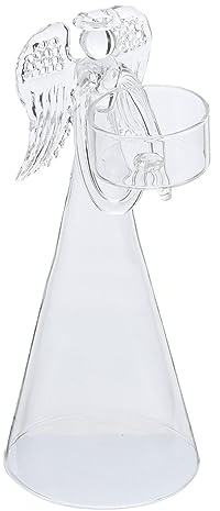 ULDIGI Juego De Candelabros con Forma De Ángel De Cristal para Centro De Mesa Decorativo De Boda