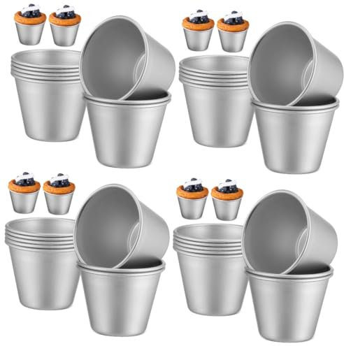 Cabilock 4 Juegos Molde De Torta Revestimientos De Aluminio Para Magdalenas Moldes Para Mini Budines Tazas Para Hornear Suministros Para Hornear Pasteles Aleación De Aluminio 8 Uds * 4