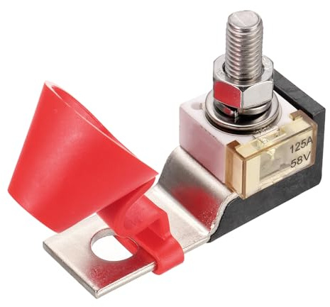 QUARKZMAN Klemmen Sicherung 125A, Terminal Blocksicherung 58V DC Marine-Batterie Sicherung mit Sicherungshalter für LKW Batterie Boot Auto