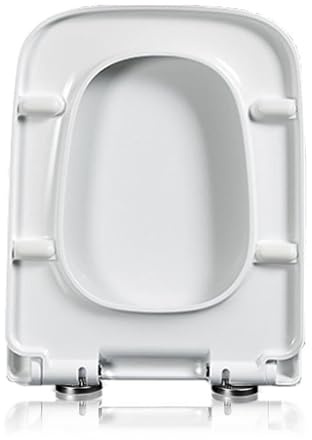Giural Abattant WC Carré Arrondi, Cuvette Toilette avec Frein de Chute, Lunette WC avec Fermeture en Douceur, Lunette de Toilette Universelle, Siège de Toilette en PP, Blanc, 45x35.5cm