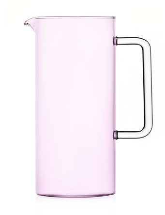 Ichendorf Milano Brocca rosa trasparente collezione Tube 120 cl, vetro borosilicato fatto a mano
