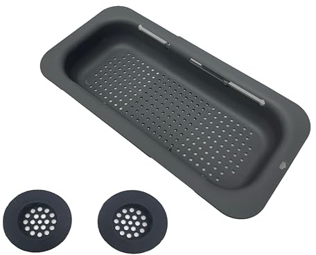 LNT France - Passoire Extensible à poser sur l'évier, 36-49 cm, Pour laver les légumes et les fruits, égoutter les pâtes cuites et les plats secs - Extensible - Essentiels de cuisine pour la maison