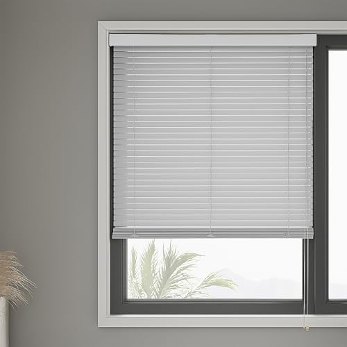 Persiana Veneciana de Aluminio para Ventanas – Estor con Lamas Ajustables – Control de Luz y Privacidad – Montaje Rápido (Color Gris, 90x200cm)