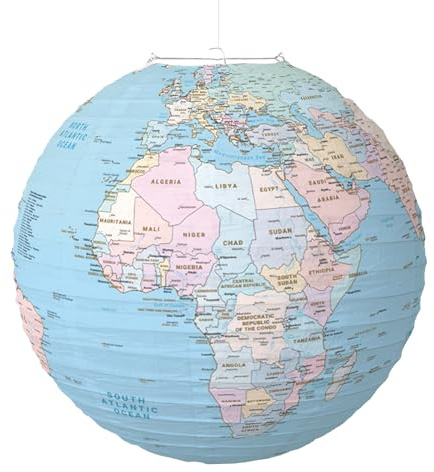 Mapa del mundo – Farol de bola de papel | Decoración del Día de la Tierra | Mapa Mundial Mapa Farol para Aula Decoración del Hogar
