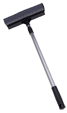 MOLUCKFU Limpiacristales Extensible De Aluminio Gris Escobilla De Goma Telescópico Kit De Limpiaparabrisas para Limpieza De Ventanas Hogar y Exteriores