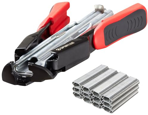 Spurtar Hog Ring Pliers Kit with 1200pcs 13/16'' Auto Feed Hog Rings Spring-Loaded for Chicken Wire, Animal Fencing and Caging, Poultry Netting, Seat Covers, Upholstery, DIY Projects