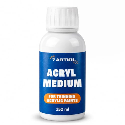 7 Artists Medium für Acrylfarben 250 ml – Acrylbinder Transparent | Acrylmedium | Acryl Gloss Paint Medium, Verdünner Acrylic | Blend Künstlerbedarf