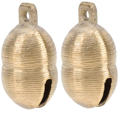 WOONEKY 2 STÜCK Teiliges Pet Bell aus Langlebigem Messing Leichte und Verschleißfeste Haustier Glocken für Hund Katze Dekorative Kleine Glocken für Haustier Halsband und DIY