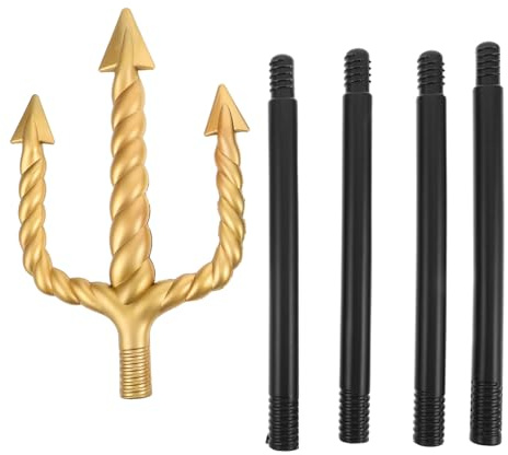 LALADEFIEE Forcone da Cosplay di Halloween in Plastica Nera 4 Sezioni Forcone da Diavolo Leggero e Resistente Accessorio per Costumi e Giochi di Ruolo per Feste a Tema