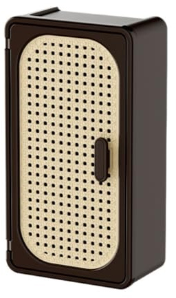 Wodsty Rattan Tissue Box Wall Mounted Storage for Bathroom or Kitchen, No Drill Cosmetic Organizer with Vintage Design, 36 x 20 x 11 cm