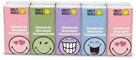 1000 Tücher - SmileyWorld® Taschentücher – Extra Stark & Ultraweich | 4-lagig | Praktische Taschentuch-Packung (100 PACK)