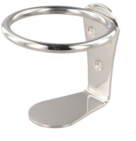 Stainless Steel Wall Mount Drink Holder for Yacht RV Boat - 316 Marine Grade Cup and Bottle Holder for Small Cabins and Galleries