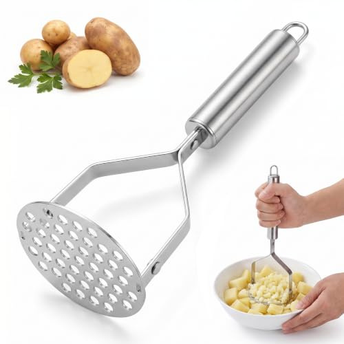 Starfa lab Potato Mashers Food Grade Stainless Steel,Dishwasher Safe | Kitchen Food Masher for Mashed Potato, Tomato Puree, Jam, Vegetable & Fruits