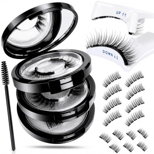 Magnetische Wimpern Set, Magnet Wimpern, Wimpern Magnetisch, Wiederverwendbar Ohne Kleber, 3 Layer Magnet Mit Applikator Spiegelbox, Einfach Anzubringen, Magnetic Lashes Für Alltag Party Make Up