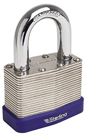 Sterling LPL142 40mm Double Locking Laminated Padlock, Chrome and Blue
