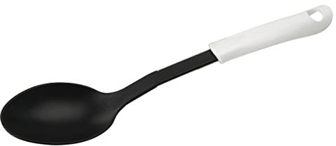 FACKELMANN Servierlöffel 32 cm ARCADALINA, Servierkelle mit Funktionsteil aus Kunststoff für beschichtete Töpfe und Pfannen Farbe: Schwarz/Weiß), Menge: 1 Stück