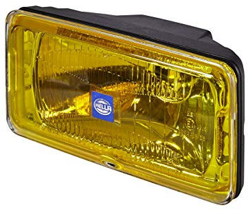 HELLA 1FD 005 700-431 Halogen-Fernscheinwerfer - Comet 550 - 12V - rechteckig - geschraubt - gemusterte Streuscheibe - Lichtscheibenfarbe: gelb - rechts/links