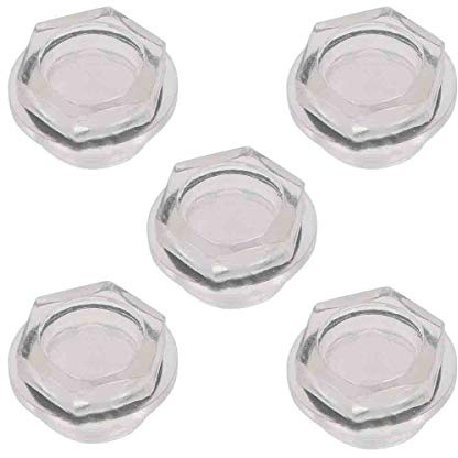 COMOK 25mm/1 Male Threaded Dia Air Compressor Fittings Clear Plastic Oil Level Liquid Sight Glass Window 5Pcs