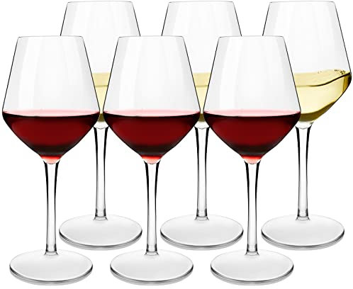 Michley Infrangibile Tritan Calici da Vino Rosso Plastica Dura, Bicchiere Vino da Campeggio da Viaggio BPA-Libera, 440 Ml (15 Oz) Set di 6