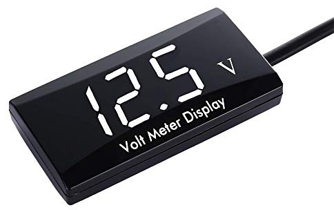 Thlevel Auto Digital Voltmeter Wasserdicht DC 12V LED Display für Motorrad Spannung Volt Meter Gauge Weiße LED