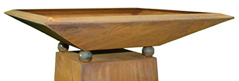 Rostikal Pot de fleurs carré 40 x 40 cm - Rouille rouillée - Pot de fleurs décoratif pour le jardin - Bol décoratif et pour plantes