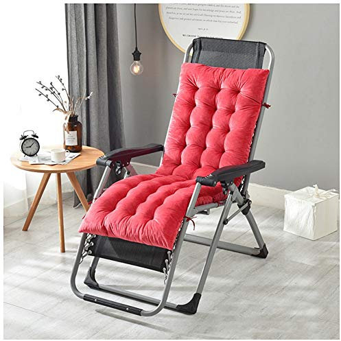 YOUCAI Cojín para Tumbona Colchoneta Portable de Jardín Patio Silla Reclinable Gruesa Almohadilla Interior Y Exterior,130x50x10cm,Rojo