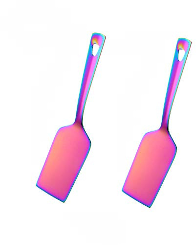 Rainbow Lasagna Server Stainless Steel Set of 2 Roasting Slice Metal Pizza Server Cake Server Length 26 cm Width 6.4 cm Lasagna Server