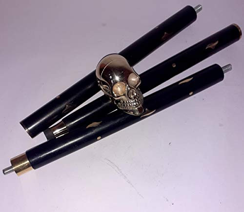 Ganga Nautical Designer-Ersatz-Set für Gehstock aus Holz mit Totenkopf-Motiv, Messinggriff, Geschenk für Damen und Herren