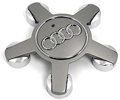 Audi 8X0601165 Radzierkappe (1 Stück) Alufelgen Nabendeckel Kappe Felgendeckel Nabenabdeckung grau