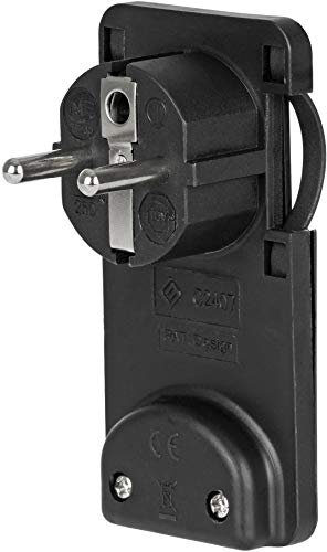 Connettore angolare con contatto di protezione, extra piatto, nero