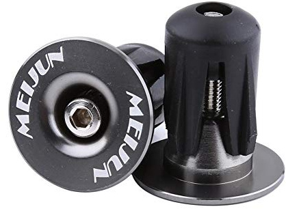 Yosoo Health Gear Endstopfen für Fahrradstangen, Lenkergriffe für Fahrräder, Aluminium-Lenkerkappen, BMB-Lenkerendkappen für Rennräder, Titanfarbe