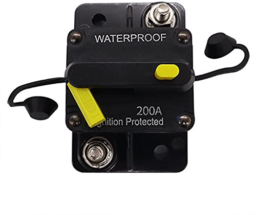 Auto Leistungsschutzschalter 30-300A,DC 12-48V Wasserdicht Kfz Sicherung,Schutzschalter mit Manuellem Reset,Sicherungshalter Inverter für Motor,Auto Marine Stereo Audio(200A)