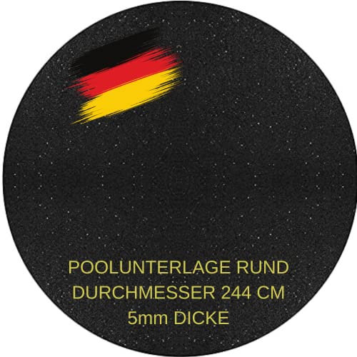 aruma® Poolunterlage 244 cm Durchmesser | 5 mm dick | Perfekt als Schutz & rutschfeste Unterlage für den Pool | Temperaturbeständig | Kratzfest