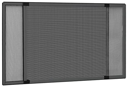 vidaXL Mosquitera Extensible de Ventanas Malla Deslizante Insecto Mosca Avispa Abeja Balcón Terraza Persiana Protección Gris Antracita (75-143) X50 cm