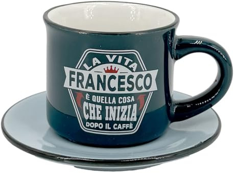 TAZZINA DA CAFFE' PERSONALIZZATA CON PIATTINO - FRANCESCO