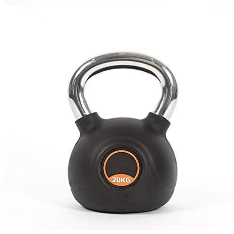 Cfty Kunststoff beschichtete Gusseisen Kettlebell 4kg 8kg 10kg 12kg 14kg 16kg 20kg Fitnessgeräte Männer und Frauen Krafttraining Home Sports Kettlebell (Schwarz, einteilig)(20kg)