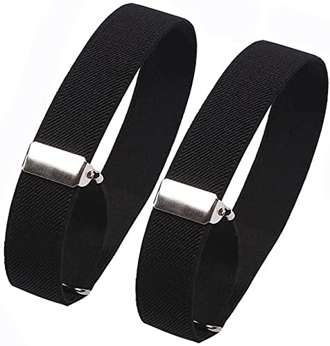Rowwait 2 Pcs Shirt Sleeve Holders, Anti-Slip Armbands, sleeve garters，sleeve garters，Unisex Elastic Shirt Cuff Bands can be Used to Fix Long Sleeve Shirt (Black)