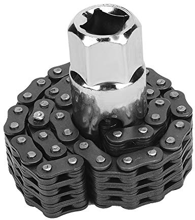 Hapivida Chiave a Catena per Filtro Olio, Catene Chiave Filtro Olio Universale Multifunzione da 14 cm Strumento di Rimozione Azionamento per Impieghi Gravosi Strumenti di Riparazione Auto per Veicoli