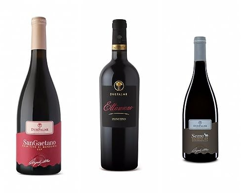 3 Vini Cantina due Palme - Confini del Gusto (1 x Susumaniello, 1 Primitivo di Manduria, 1 Primitivo del Salento Ettamiano)