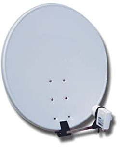 D2 Diffusion Antenne Parabole Satellite - Ø 80 cm - en Acier - avec LNB Universel - Blanche