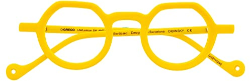 DIDINSKY Blaulichtfilter Brille für Damen und Herren. Blaufilter Brille mit stärke oder ohne sehstärke für Gaming oder Pc. Acetate Tempel und Blendschutzgläser. Lemon +3.0 – DIGRECCO