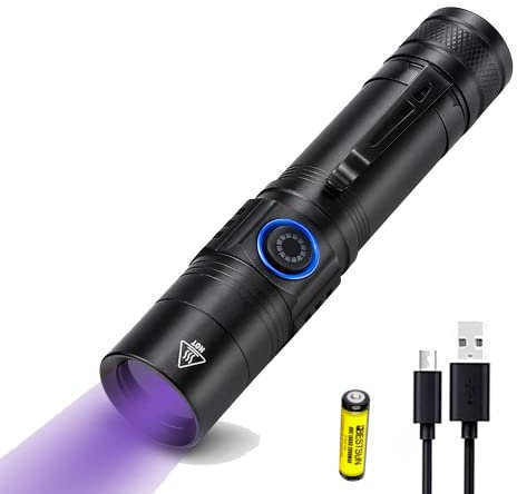 UV Torch for Resin Curing, Pet Urine Detection, Rocks Glowing, Bed Bugs, Minerals, 10W Professional UV Light Black Light, Portable Mini uv Torch Rechargeable, 365nm UV Flashlight, Waterproof