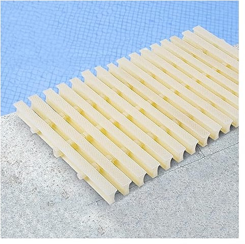 XPLKQXE rutschfeste Gitterabdeckung Schwimmbäder, Abflussgitter Kunststoffgittern, Saunen Bäder Abfluss Rechteckiger Rost, Langlebiger Abflussrost Drinnen/draußen (Farbe : Beige-7.9in, Größe : 6pcs
